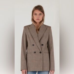 Crescent - Brown Double-Breasted Office Blazer